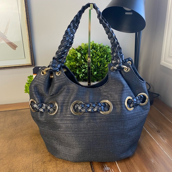 Michael Kors Astor Braided Grommet Large  Bucket Tote Bag - Picture 10 of 15